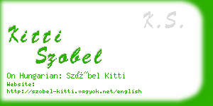 kitti szobel business card